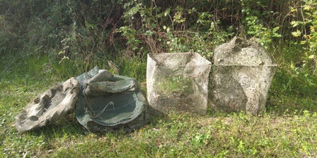 Le nasse requisite dai Guardiaparco.