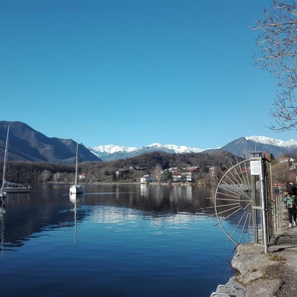 View over the Great Lake of Avigliana