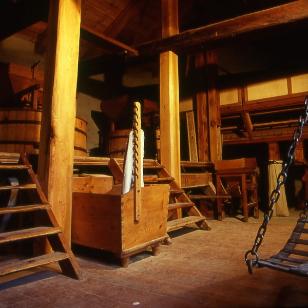 Interno Mulino idraulico del Martinet: locale macine