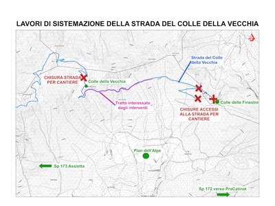 La cartographie de la zone concernée par le chantier, avec l\u0027indication du segment fermé à la fréquentation.