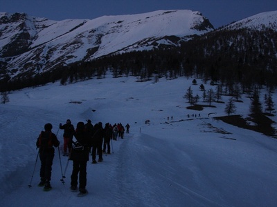 Snow hike to the Selleries refuge
