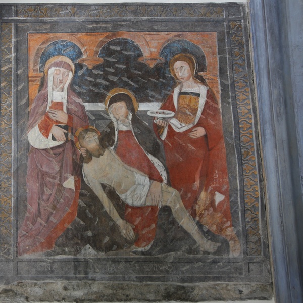 Santa Lucia affrescata all\u0027interno della Cappella dell\u0027Annunciazione dell\u0027Oulme