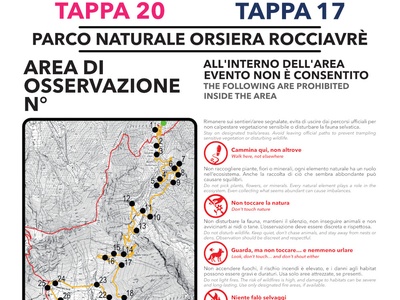 Il cartello che verrà posizionato nei punti di osservazione.