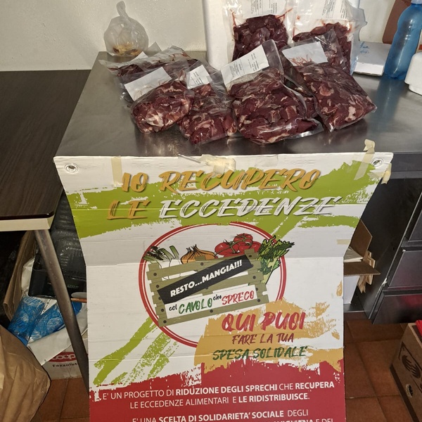 The vacuum\u002Dpacked wild boar meat together with the products that are packaged in boxes intended for needy families.