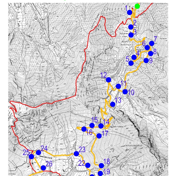 La mappa con la distribuzione dei punti di osservazione lungo il percorso.